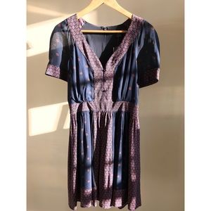 French Connection Navy Blue Floral Dress